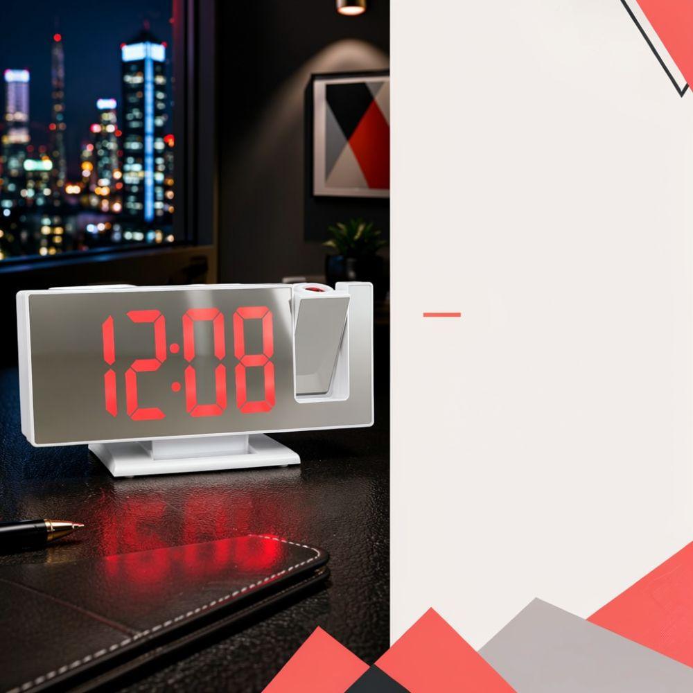 Minimalist LED Digital Clock Temperature Humidity Monitor Magnetic Wall Mounted Desk Tabletop Home Office Kitchen Tool