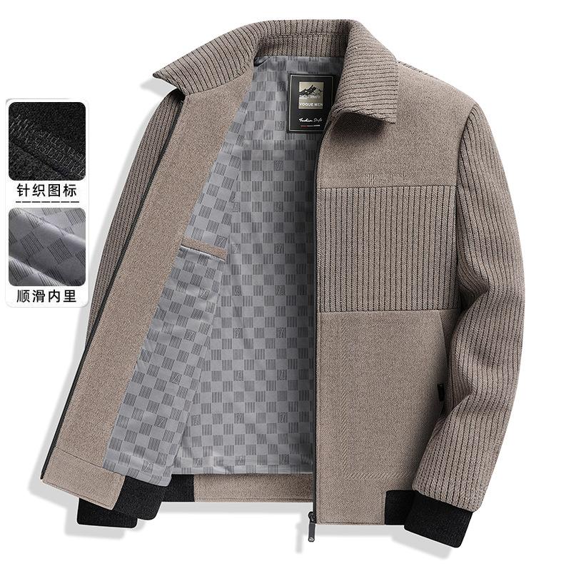 Winter Fleece Thermal Jacket for Men Is Not Easy To Wrinkle Suede Thickened High-density Medium and Old Woolen Jacket