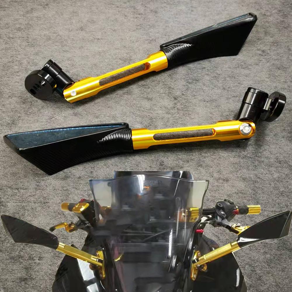 

for Yamaha YZF R125 R3 R25 R15 R6 R1 CNC Aluminum Motorcycle Handlebar Rear View Mirrors Blue Anti-glare