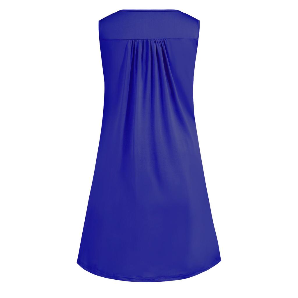 2026 Spring/Summer Women's Sleeveless Pleated Button-Up Vest Dress Pajamas