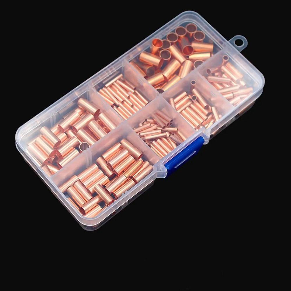 250PCS Copper Wire Ferrules Kit 7 Sizes Electrical Butt Terminal Butt Connectors Electric Power