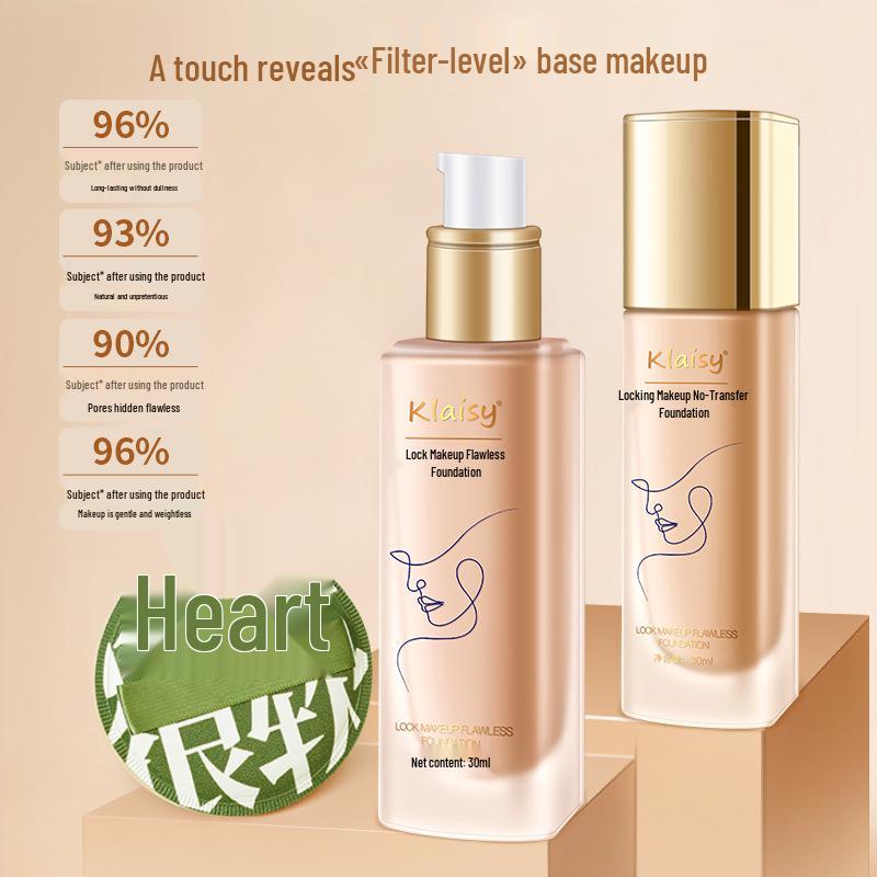Set Klaisy Lock Fond de ten impecabil și Corector: De lungă durată, Ușor, Nu transferă, Controlul sebumului, Hrănitor.