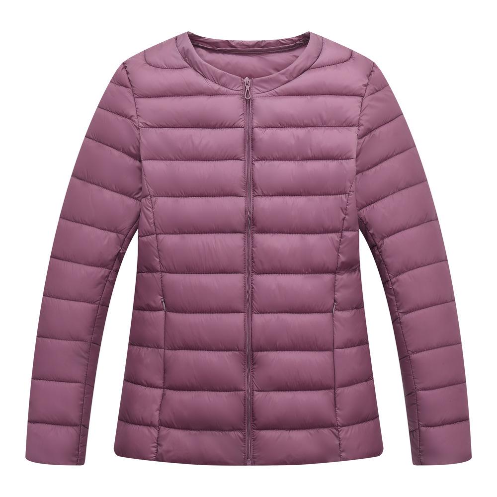 New Autumn and Winter Round Neck Light Women's Cotton-padded Jacket with Korean Version of Large Size Collarless Short Cotton-padded Jacket Coat.
