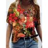 Women's Versatile Short Sleeve Fashion V-Neck Animal Print T-Shirt Casual T-Shirts Women’s