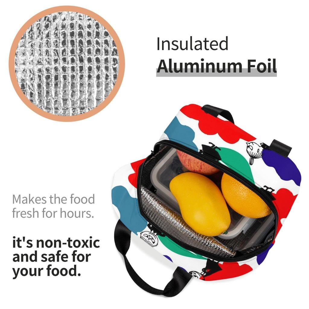 Moomin Little My Lunch Bag with Insulated Clasp Closure and Compact and Stylish Portable Insulated Lunch Soft Cooler Unisex Bag for Commuting and 13cm