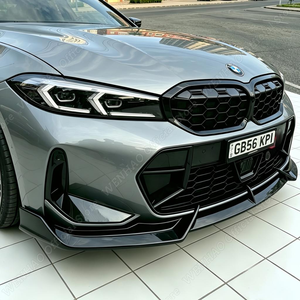 3PCS Gloss Black Car Front Bumper Lip Splitter For BMW G20 G21 Lci M Sport 330i 330e 320d M340i 2022-2025 Tuning Bumper BodyKits