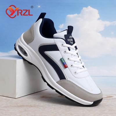 YRZL Men Shoes Spring Autumn Waterproof Walking White Sneakers Man Leather Sports Shoes Non-Slip Footwear Tennis for Men