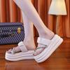 Fashion Women Summer Bling Chunky Slippers High Platform Flip Flops 7.5CM Wedge Heels Slides Sweet Girl Sandals Open Toe Beach Slippers
