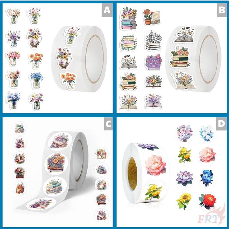 500 stk/rull Ins Blomster & Lesing Belønningsklistremerker for barn - DIY Scrapbøker Album Dekor Forseglingsetikett Dekaler