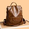 Soft Leather Letter Backpack Women's College Style Backpack Large Capacity Travel Bag