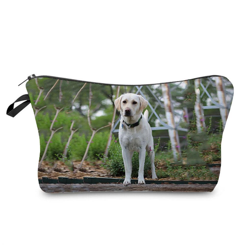 Women Dog Print Cosmetic Bag Toiletries Organize Travel Storage Case 6873