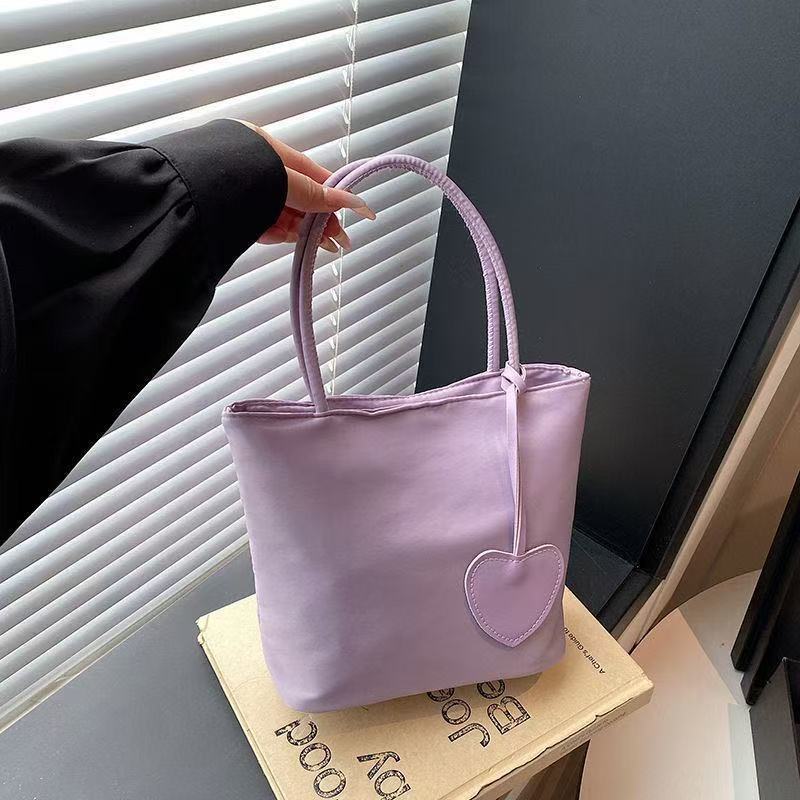 

New Korean Style Heart Gift Tote Bag for Women Fashionable Shoulder Armpit Handbag Versatile Casual Purse фіолетовий