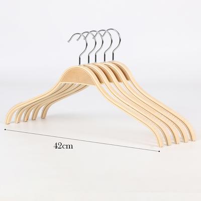 42 Cm Non-Slip Wood Clothes Hanger Coat Hanger for Clothing Store Home Suit Plywood Wooden Hangers Smooth Finish 5 Pcs / Lot