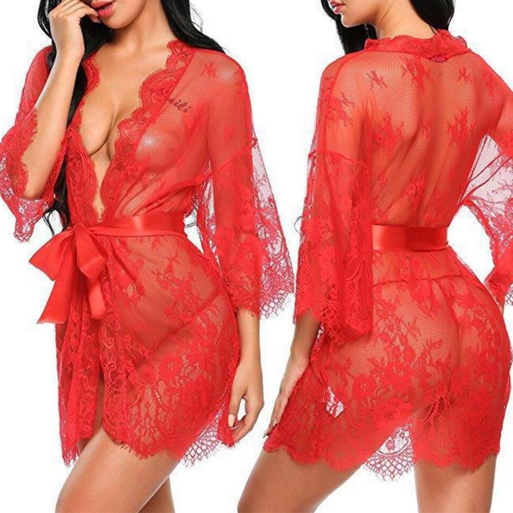 Women Sexy Pajamas Dress Nightgowns Night Dress Fashionable And Sexy Lace Lingerie Nightgown DressesGood Product