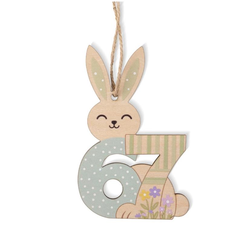 

Wooden Easters Bunnies Hanging Ornaments with Retros Styling for Easters Gift Giving Party and Home Decoration