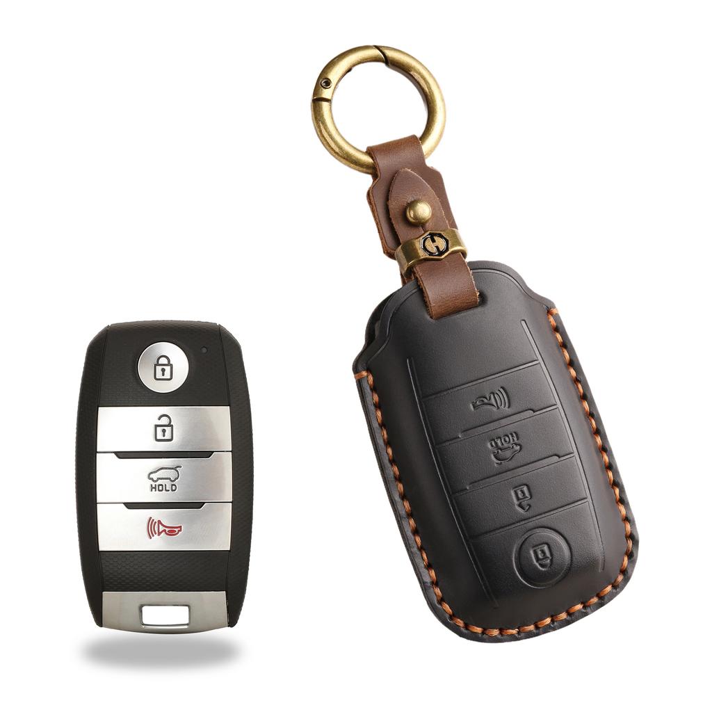 Retro Leather Key Bag Is Suitable for Kia Jiahua Commercial Vehicle Mpv Key Cover, Pure Handmade Cowhide Protective Case