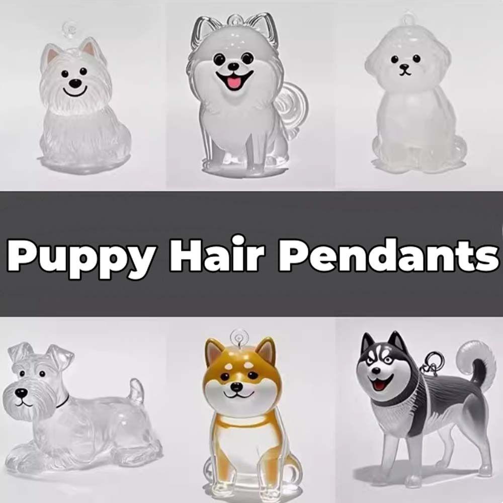 Hair Grooming Dog Hair Storage Box Transparent Puppy Pendants Cartoon Pet Hair Keychain  Backpack