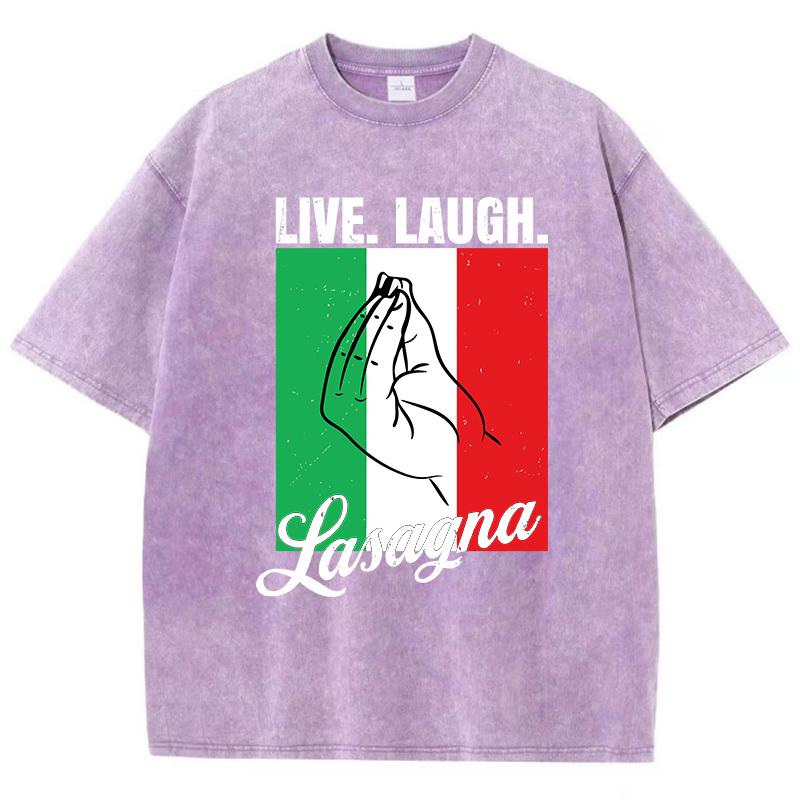 Womans Acid Wash T-Shirts Flag Of Italy Printing Tops Oversize Distressed Cotton Short Sleeve Tees Casual Female Clothes