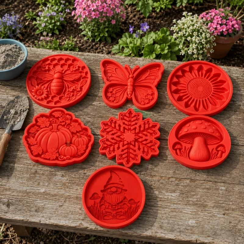 Dekorative Garten-Guss-Trittsteine für Zementstücke, Flexibles Mehrzweckwerkzeug für Hofgestaltung und Rasenkanten-Design