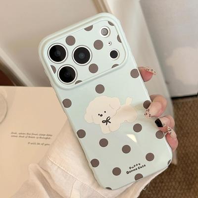 Cartoon Polka Dot Puppy Phone Case for iPhone 17 and iPhone 17 Pro Max