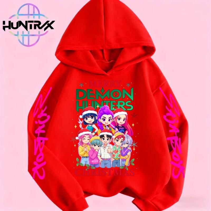 Christmas Fashion Women's Anime Clothing Kpop Devil Hunter Hoodie Casual Fashion Autumn Kids Sweatshirt