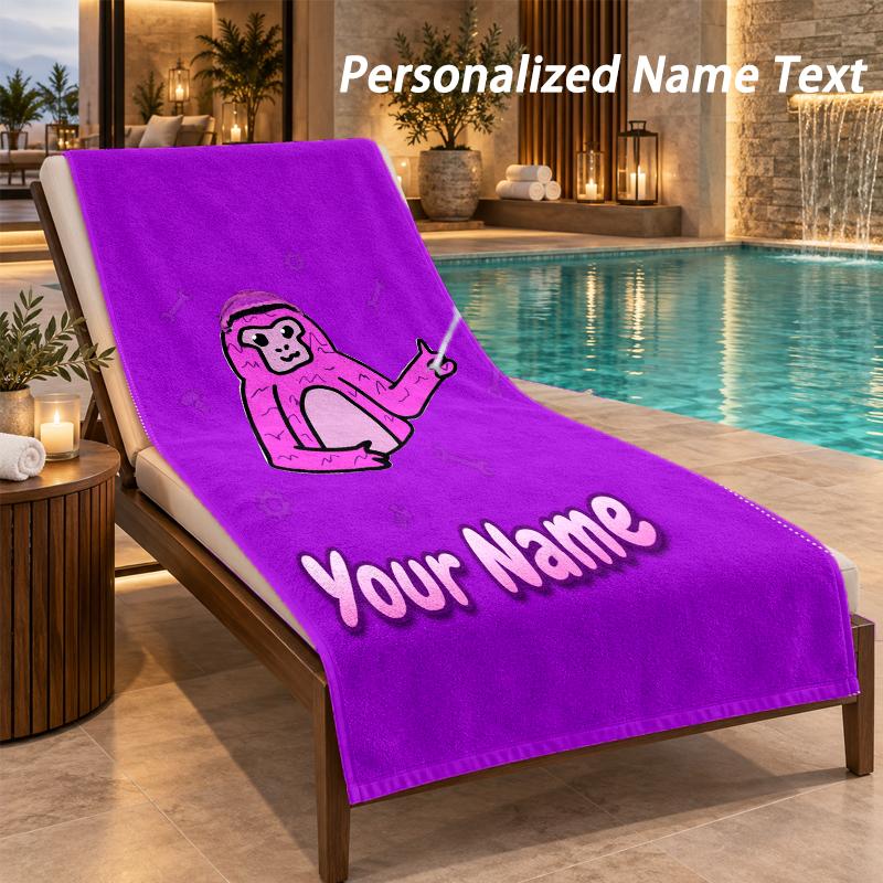 Gorilla Tag cartoon Custom Name Beach Towel Large Soft Towel for Indoor Bathroom Outdoor Beach