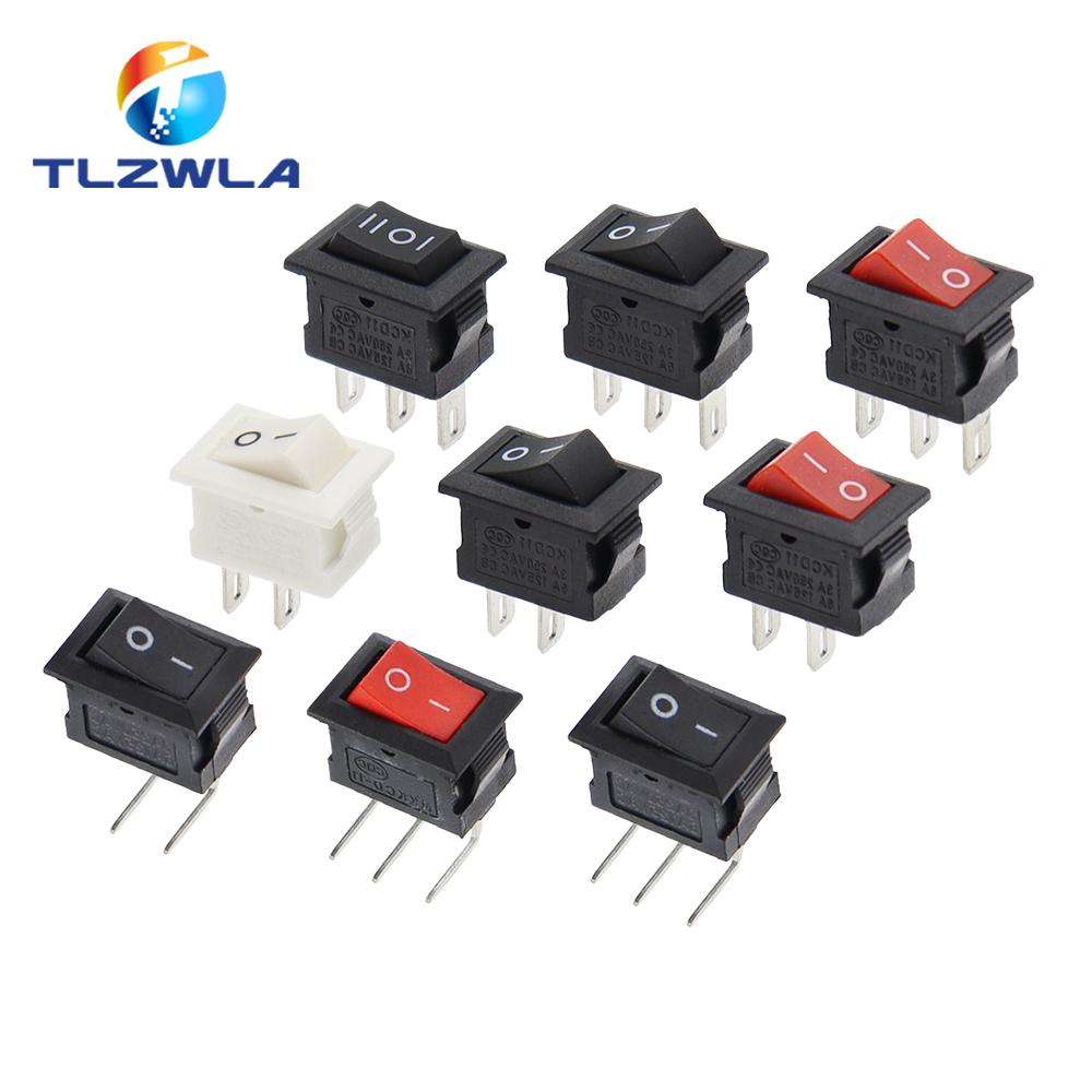 5/10 Stück KCD11 Kippschalter 10*15mm Mini-Druckschalter EIN-AUS / EIN-AUS-EIN 2 Pins / 3 Pins 3A 250VAC / 6A 125VAC 10x15mm