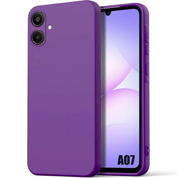 Coque de Protection - BOOLING - Samsung Galaxy A07 - Silicone Liquide Léger Antichoc Violet Foncé