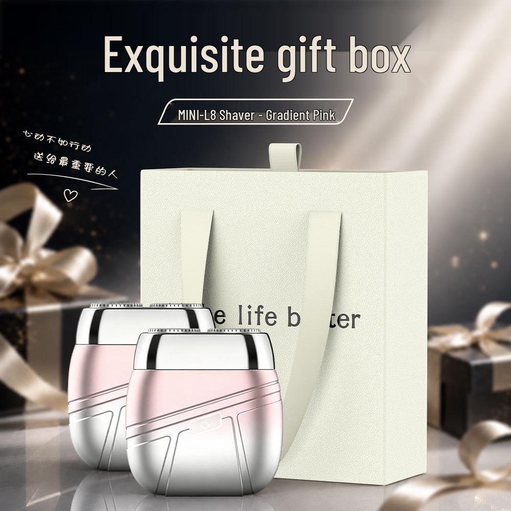 Compact Dual-Head Magnetic Electric Shaver: Rechargeable Razor with Digital Display and Gift Box