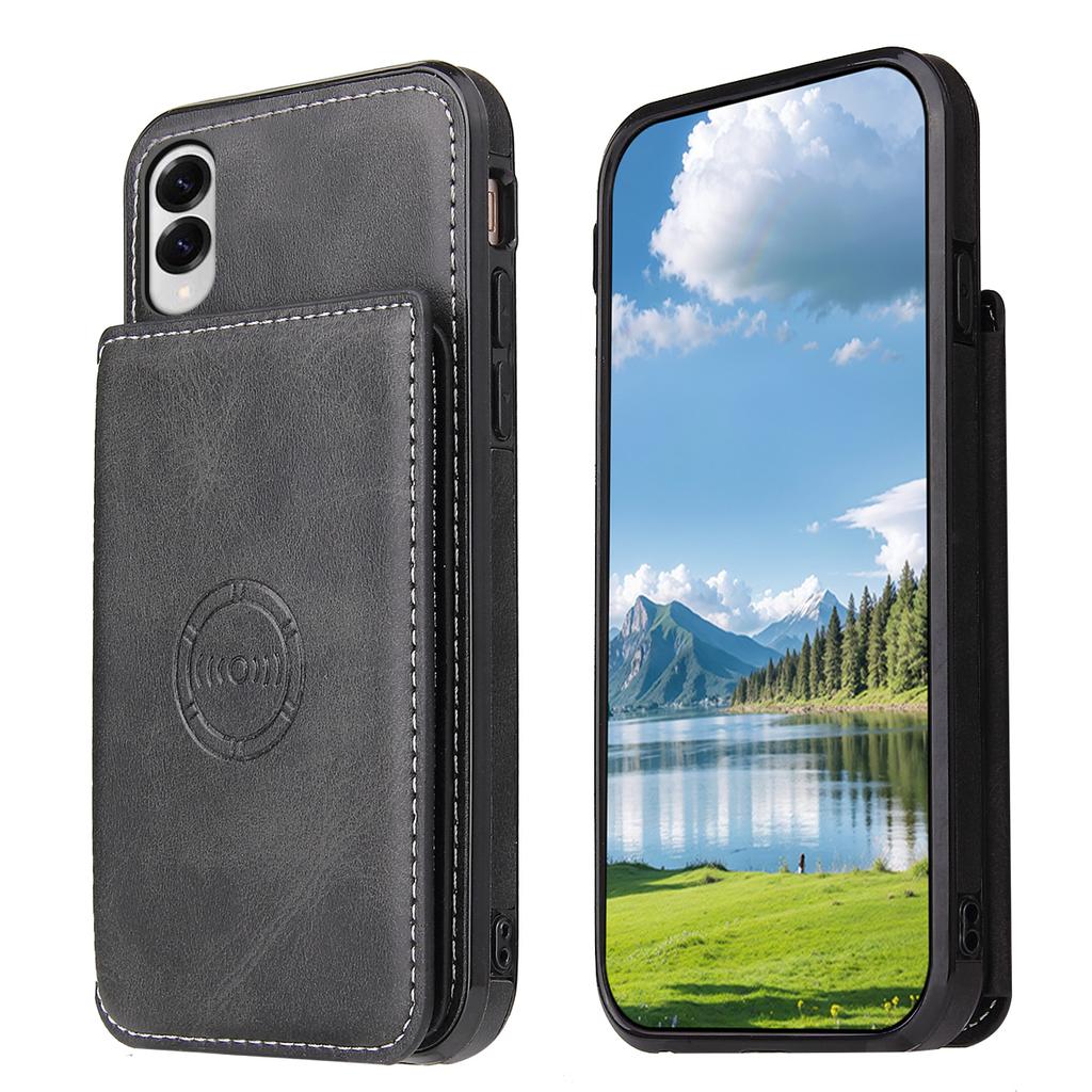 For Samsung Galaxy S25 Edge Case Card Holder Kickstand PU Leather+TPU Phone Cover