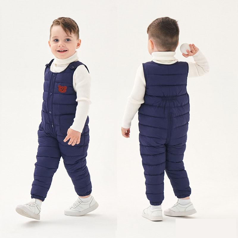 Pantaloni Invernali di Cotone per Bambini Salopette Calde Pantaloni Invernali Spessi Imbottiti in Piumino Salopette per Bambine Tuta Pantaloni