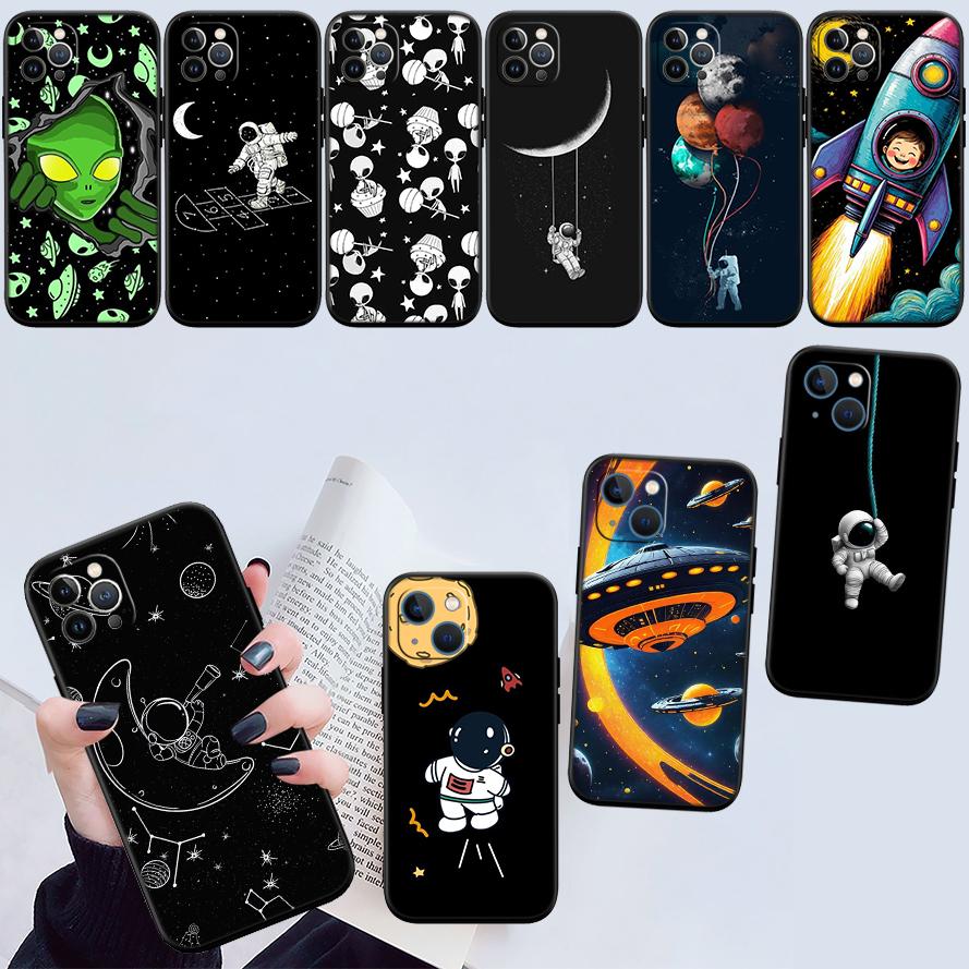RA4 Astronaut Space Moon Alien Case for Samsung A11 A12 A13 A15 A52S A53 A55 A56 A70 A71 A72 A73 F06 F16 F56 S10 Plus S10e