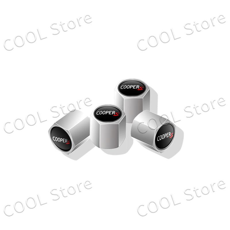 4Pcs Car Styling John Cooper Works Emblem Auto Wheel Tire Air Valve Caps Dust Cover For Mini Cooper S Logo R52 R53 R58 F55 F56K