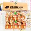 Cartoon Photo Display Decorated Odorless Christmas DIY Festive Atmosphere Gift Embellishment Wooden Clip Creative