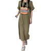 Casual Retro Slit T-shirt Dress: Slimming Plus Size Loose Summer Style