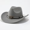 New ethnic woolen western cowboy hat metal skull accessories jazz hat fashion versatile top hat
