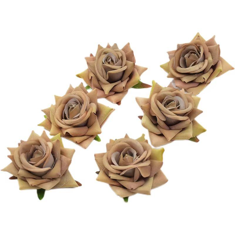 10 Pieces High Quality Flannel Roses Head Wedding Scrapbooking Home Decoration Bridal Accessories Clearance Artificial Flowers