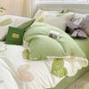 Light Luxury Class A Maternal Infant Grade Washed Cotton Linen 4-Pcs Quilt Cover Single Double Student Dormitory Bed Sheet 3-Pcs Bed Hat