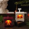 Creative LED Mini Fireplace Simulation Lamp - Retro Christmas Ornament and Electronic Candle Decor
