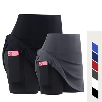 Women's Running Skirts Shorts Skort Mini Dress Workout Clothing Jersey Female High Waisted Tennis Skorts