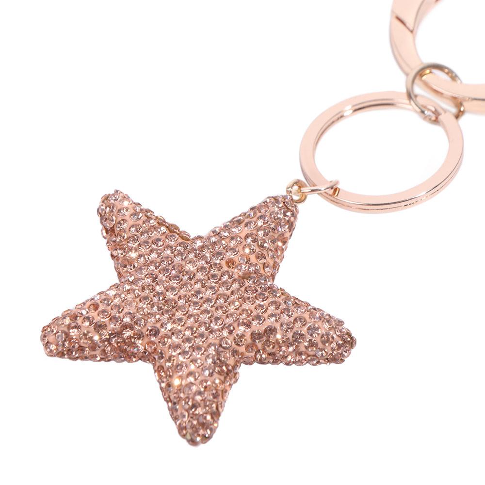 Little Fresh Couple Keychain Five-Pointed Star Bag Pendant Creative Car Keyring  Kids