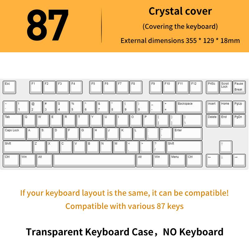 78/108 Keys Acrylic Transparent Dust-Proof Keyboard Case Mechanical Keyboard Dust Cover For E-Sports Computer Gamer
