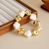 Salircon 4 Styles New Vintage Beige Coffee Resin Beaded Chain Bangle Bracelets Spliced Acrylic Bracelet for Women Ethnic Jewelry