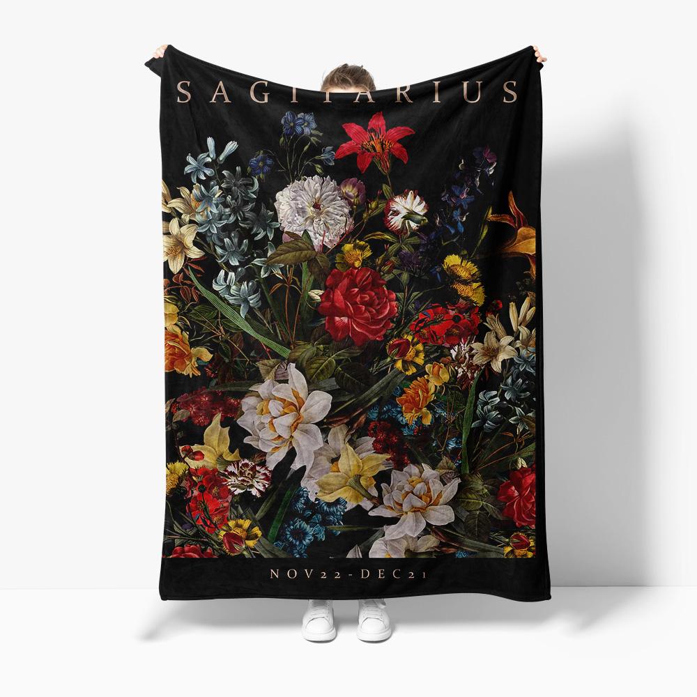 

Floral Fleece Blanket Watercolor Rose Print Decorative Throw Blanket Sofa Bed Cover Christmas Gift for Women Home Decor 75x100cm