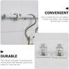 No-Drill Curtain Rod Holders 6pcs White Wall-Mount Brackets for Shower and Bath Curtain Rod Adhesive Supports for Bathroom Window Treatment