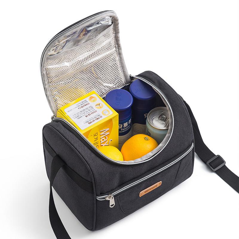 New Printed Oxford Cloth Insulated Bag Handheld Lunch Bag Waterproof Lunch Bag Student Large Capacity Crossbody Bento Bag