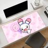 Gaming Mouse Pad Large Antislip Stitched Edges Cute Pink Kawaii Anime Girl Mat for PC Gamers and Daily Office Desk Use