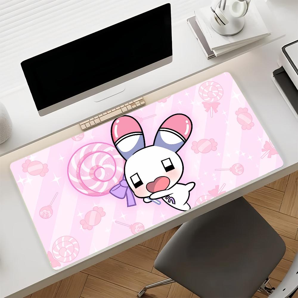 Gaming Mouse Pad Large Antislip Stitched Edges Cute Pink Kawaii Anime Girl Mat for PC Gamers and Daily Office Desk Use