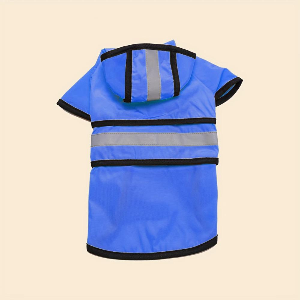 Hooded Dog Rain Jacket With Strip Reflective Dog Coats Dog Clothes Dog Raincoat  Walking The Dog