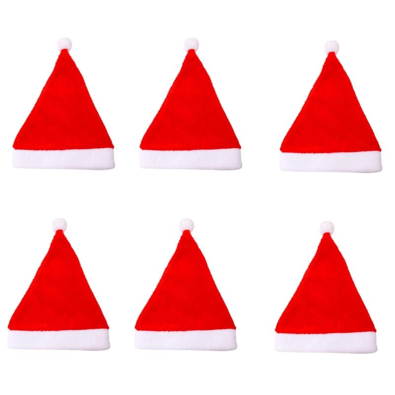 Soft Plush Santa Hats Classical Design Christmas Cap For Adult Kids Indoor Outdoor Holiday Party Gathering Headpiece